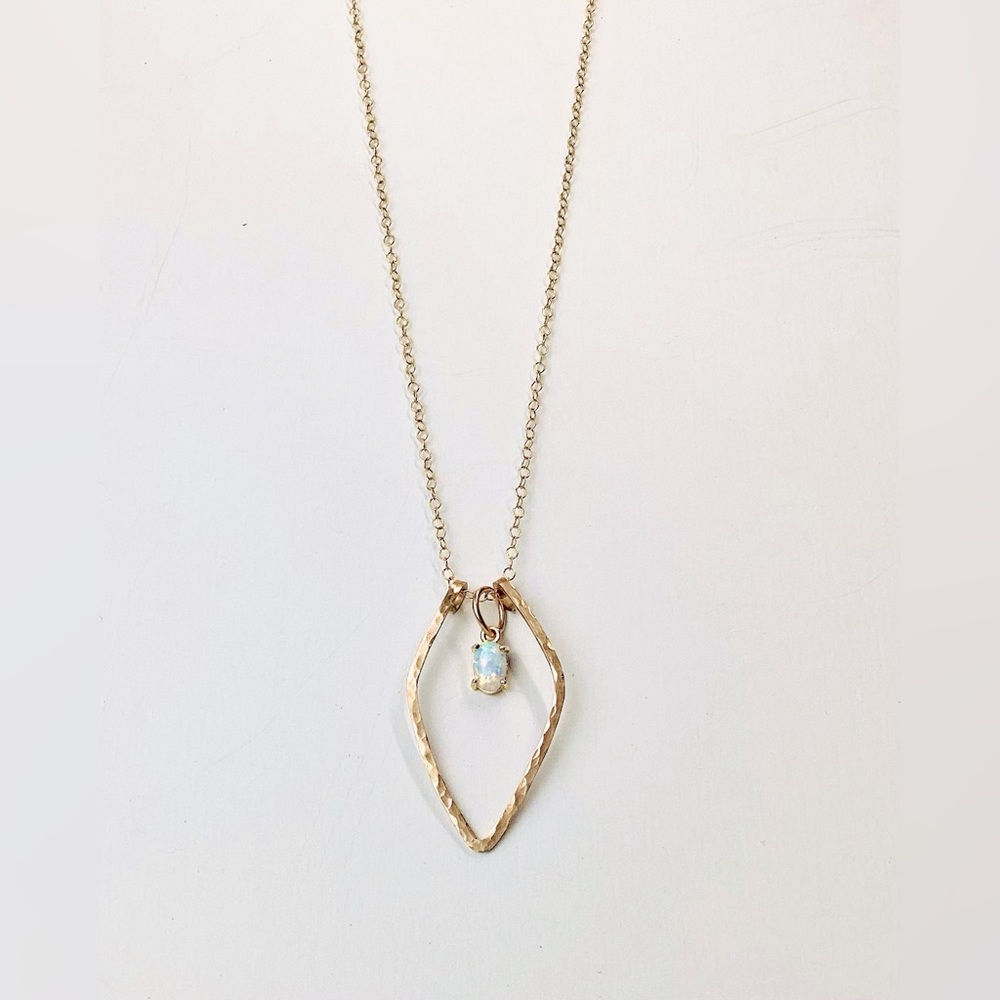 Minimalist Geometric Opal Necklace